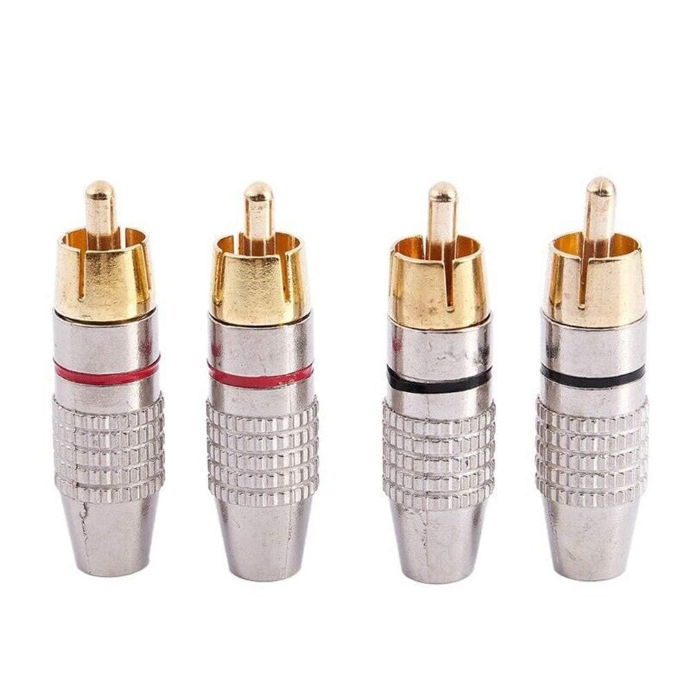 Lot de 4 connecteurs audio vidéo RCA 270 RCA sans soudure Plaqué or