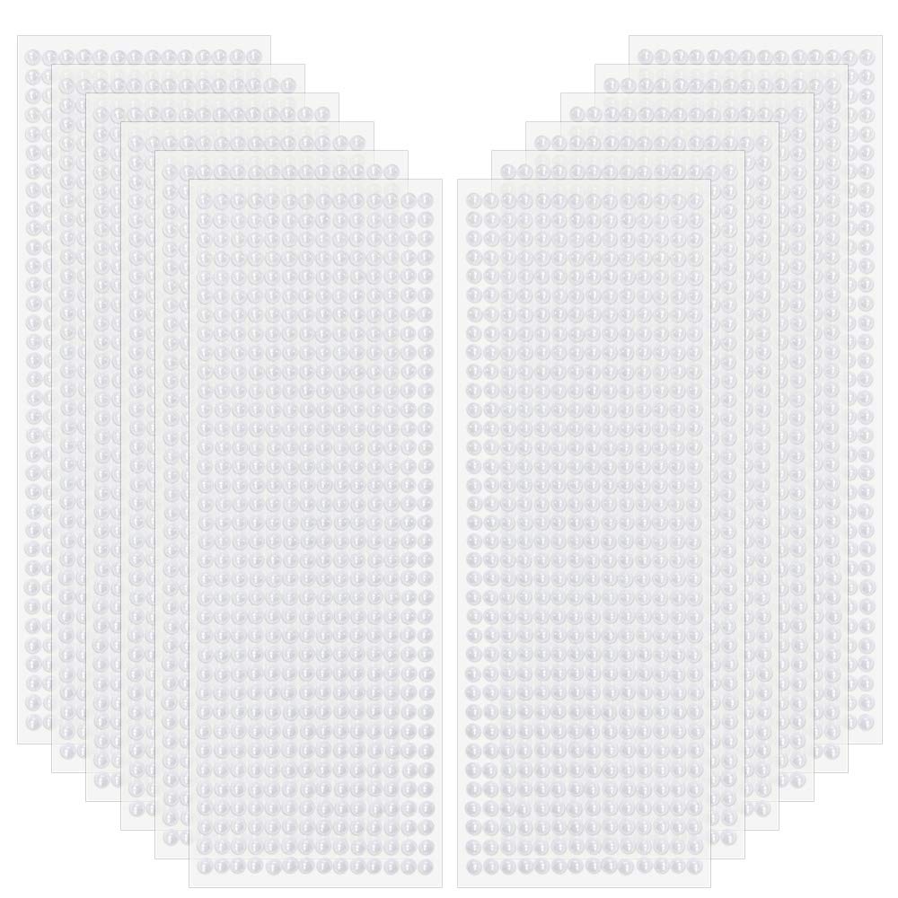 Edivoi5,040 Pieces of Resin Flat Back Round Crystal Diamond Adhesive Rhinestones, 5mm for Crafts, Clothing, Nail Art, Decorations, Faces, Shoes, Clothes, etc. (Pearl)