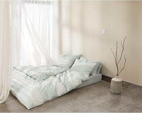 Miniatura 1 de Calvin Klein Home - Juego de edredón de 3 piezas, 1 edredón y 2 fundas de almohada, 100% algodón de 200 Tc (gris claro)