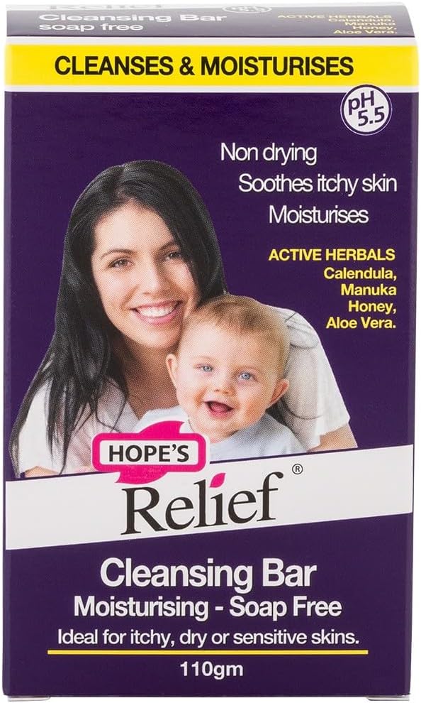 โ Hope's Relief, Natural Skincare Cleansing Bar Soap Free for Sensitive, Dry and Dehydrated Skin