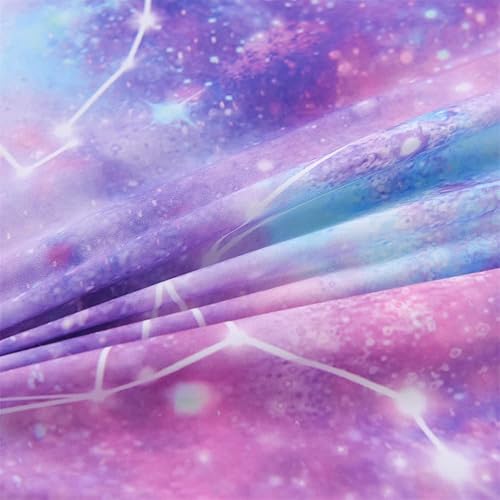 Miniatura 9 de Holawakaka Juego de ropa de cama con estampado de constelación de teñido anudado 4 piezas juego de sábanas de edredón para niños y niñas color morado