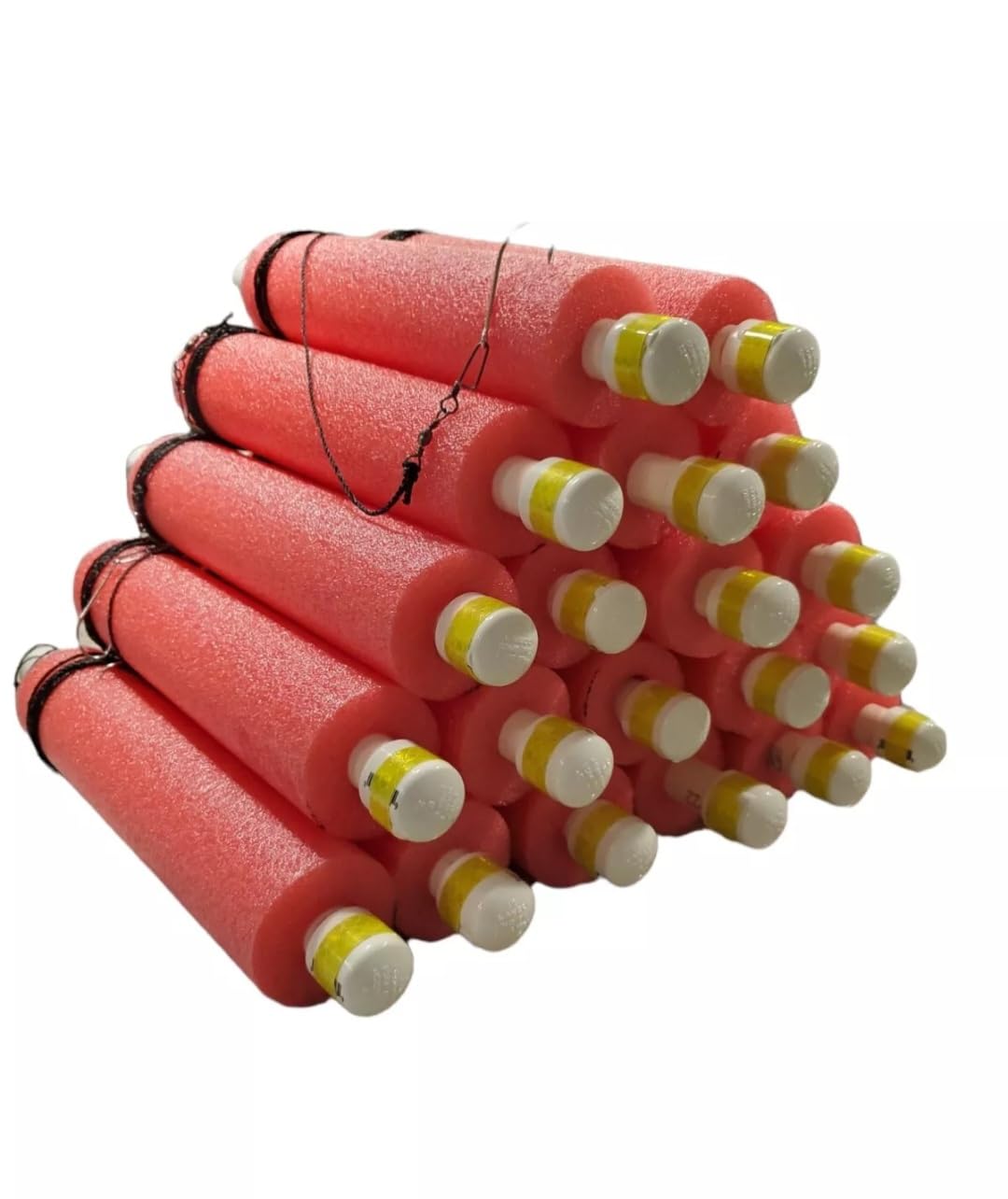 Rhodes Fishing Jugs 20 Pack - 7ft Nylon line - Catfish Noodle Jugs - Hooks for Catfish, Bass, Lake Fish - Made in The USA - Ready to Go - Kayaking -