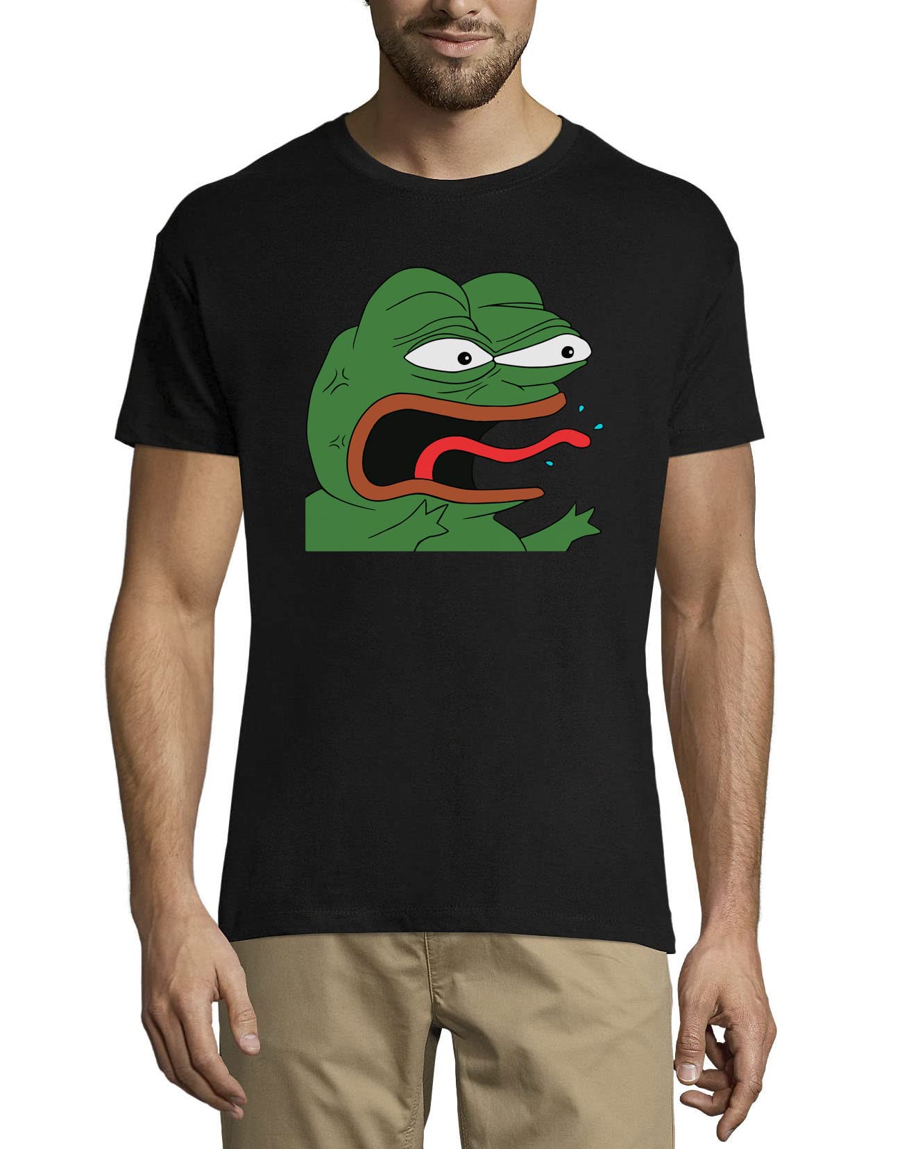 Reeee Pepe The Frog Funny Meme Crew Neck Cotton Mens | Desertcart INDIA