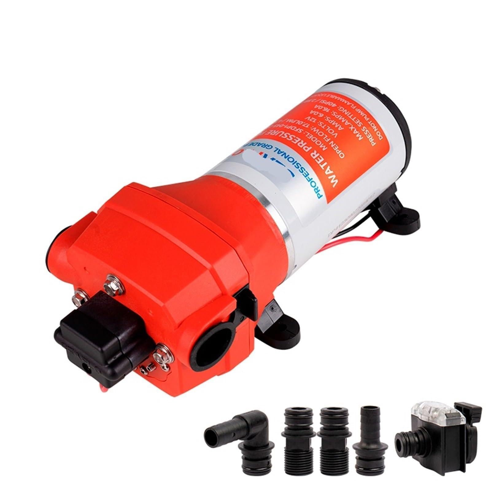 Bomba de diafragma autocebante de 12 V y 24 V CC, serie 41, bomba de refuerzo automática, accesorios for yates, caravanas y autocaravanas.