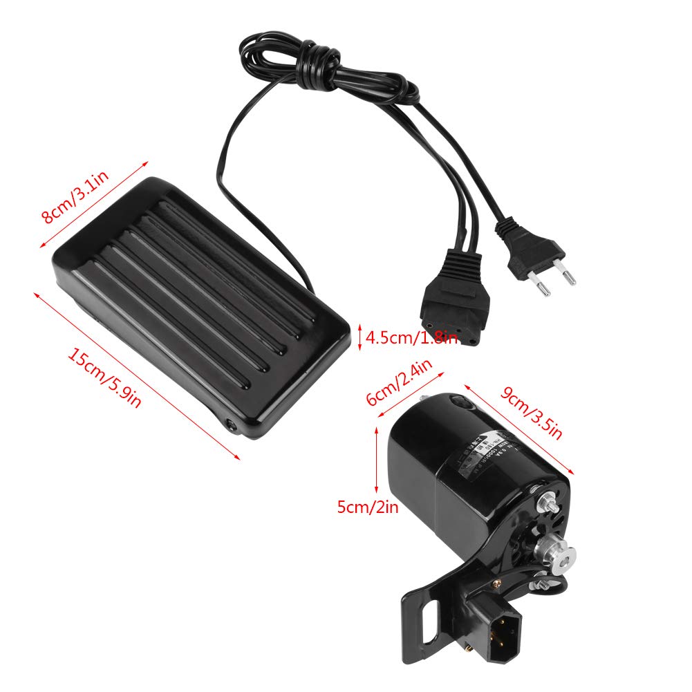 Ejoyous Motor para máquina de coser con pedal, 180 W, interruptor de pie con motor y pedal de coser, regulador de máquinas de coser, pieza de repuesto para rotar en sentido contrario