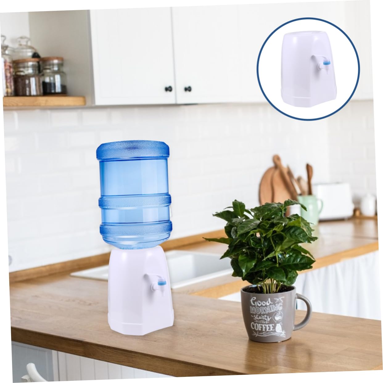 LIFKOME Fuente de Agua Potable de Escritorio Dispensador de Agua Plástico Fácil de Instalar y Diseño Integrado Adecuado para Oficina y Sala de Té