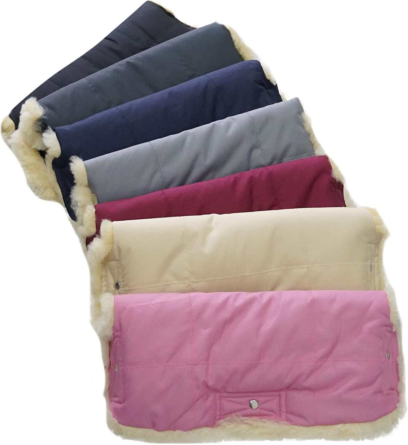Genuine Medical Sheepskin Baby Stroller Hand Muff | Stroller Handle Cover | Sheepskin Hand Muff | Pram Hand Muff (Cranberry)
