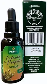 Melbras Extrato de Própolis Verde 11% 30ml – Solução Alcoólica em Gotas