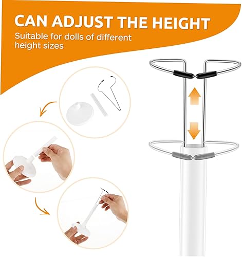 Miniatura 5 de White Doll Stands 2Pcs Doll Display Stand Doll Bracket Doll Support Stand Bear Stand Desktop Doll Holder for Kids Dollhouse Accessories (25cm)
