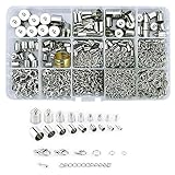 Lollibeads® (1000 Pcs) Silver Plated Barrel Leather Cord Ends Cord End Cap 3mm-12mm, Lobster Clasp 10mm 12mm 14mm,jump ring 5mm-8mm, jump ring open tool and Extension Chains Kits Assorted Pack