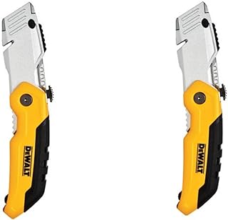 DEWALT DWHT10035L Folding Retractable Utility Knife (Pack of 2), Black / Yellow
