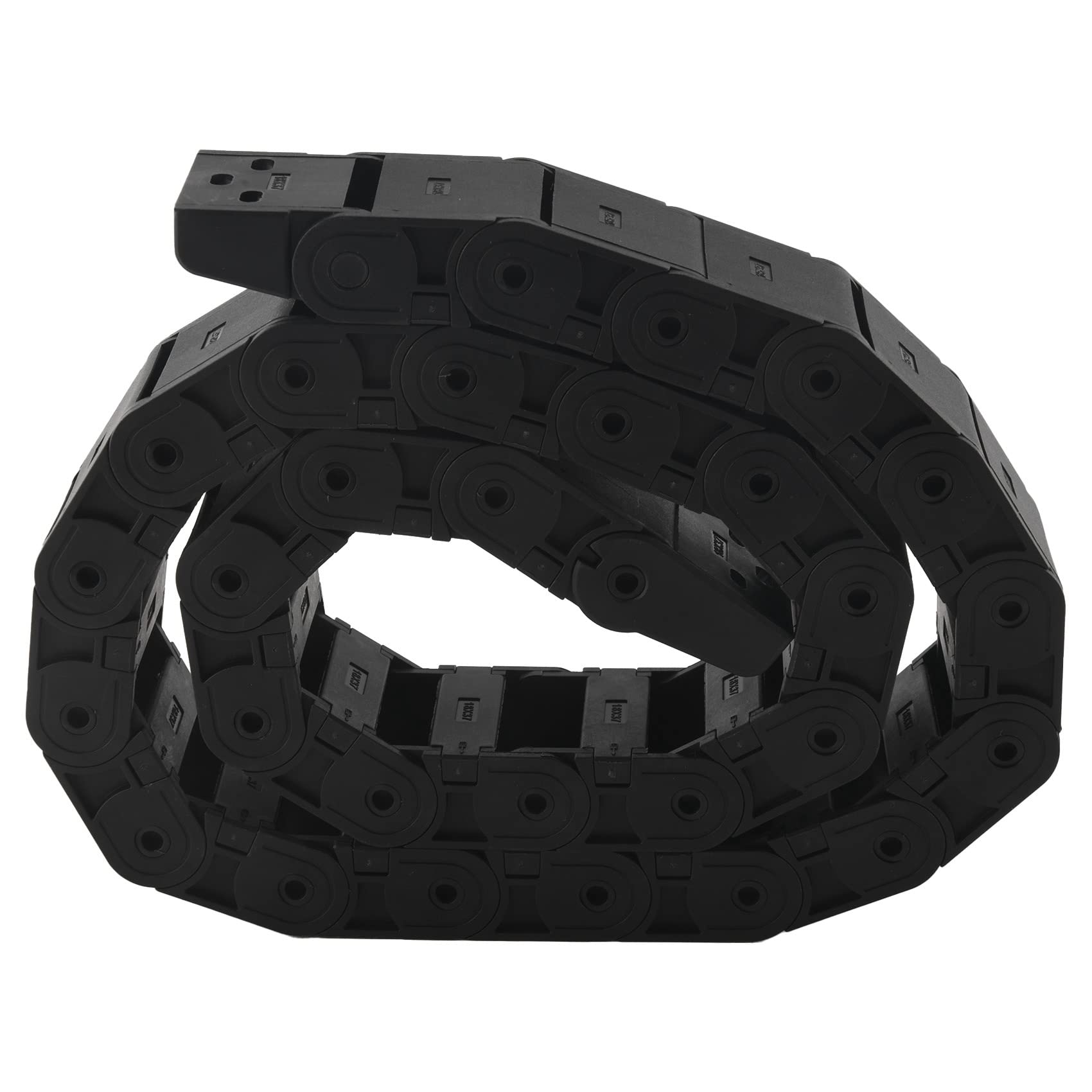 18 mm x 37 mm Schwarze Flexible Halboffene Kabelschleppkette 1M 39.4