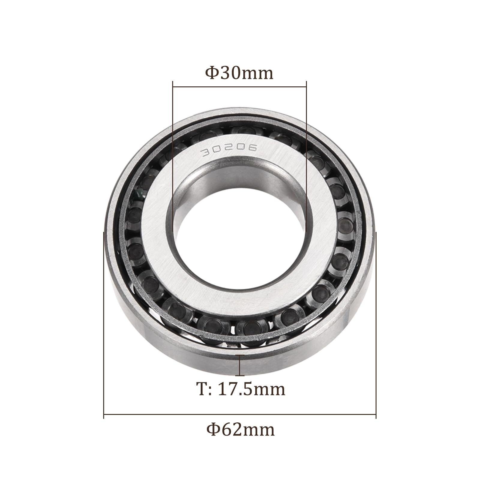 2Pcs Roulement à Rouleaux Coniques 30206 - [30mm X 62mm X 17.5mm] Ensemble De Cône Et De Cuvette En Acier Chromé Pour Utilisation Dans Les Systèmes De Convoyage