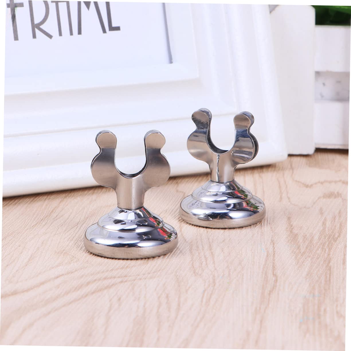NUOBESTY 3 Juegos De Soportes De Menú De Acero Inoxidable Portátiles Para Números De Mesa Tarjetas De Lugar Para Restaurantes Bodas Y Oficinas. 3 Unidades.