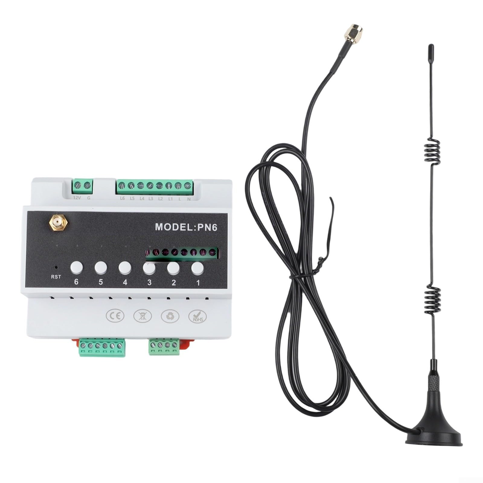 6 Canali Modulo Interruttore Relè Telecomando Controllo App Assistente Vocale Compatibile Domotica Automazione 110V-240V