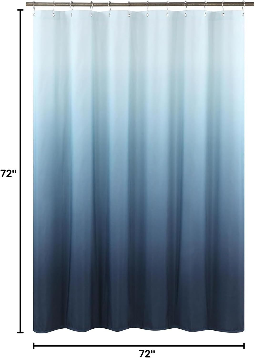 Ombre Blue Modern Fabric Printed Waterproof Polyester Shower Curtain,Classic Farmhouse Popular Shower Curtains for Bathroom,72" W x 72" L