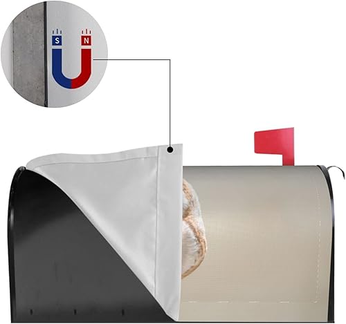 Miniatura 120 de Divertido gnomo de verano para conducir coche y girasol, cubierta magnética para buzón, patrón a cuadros, para decoración del hogar, jardín, 21 x 18