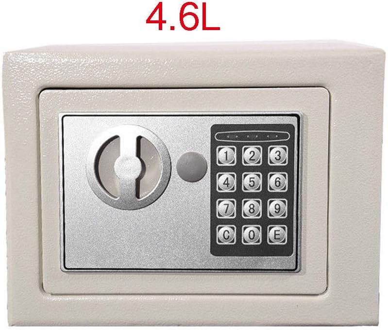 Box,Digital Electronic Safe Box for Home Office Hotel Security Solid Steel with Keypad Lock/White/4.6L
