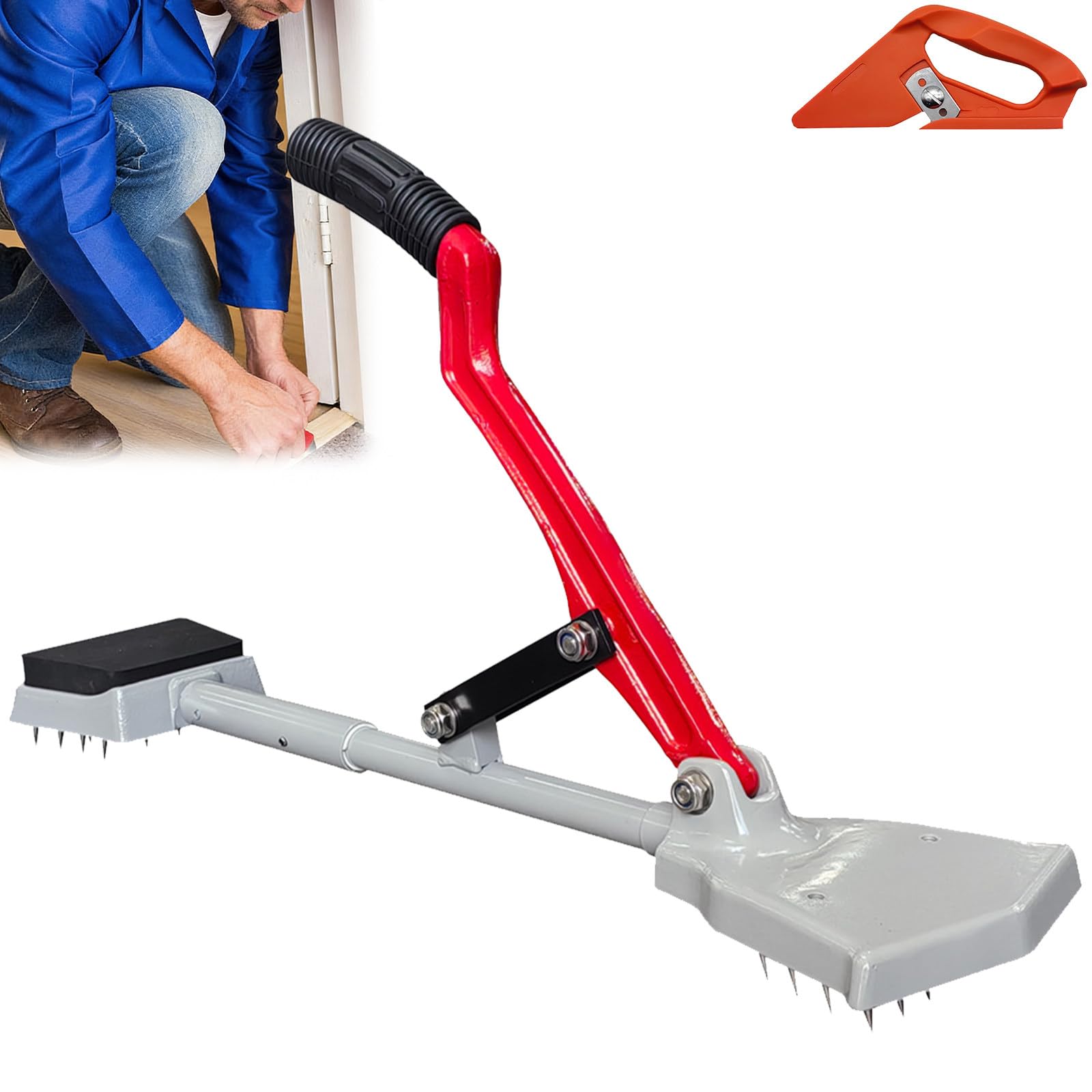 Kit de civière de tapis avec outil de découpe, outil professionnel sans genoux, outil d'installation de sol robuste pour la maison et le bureau, projets de bricolage