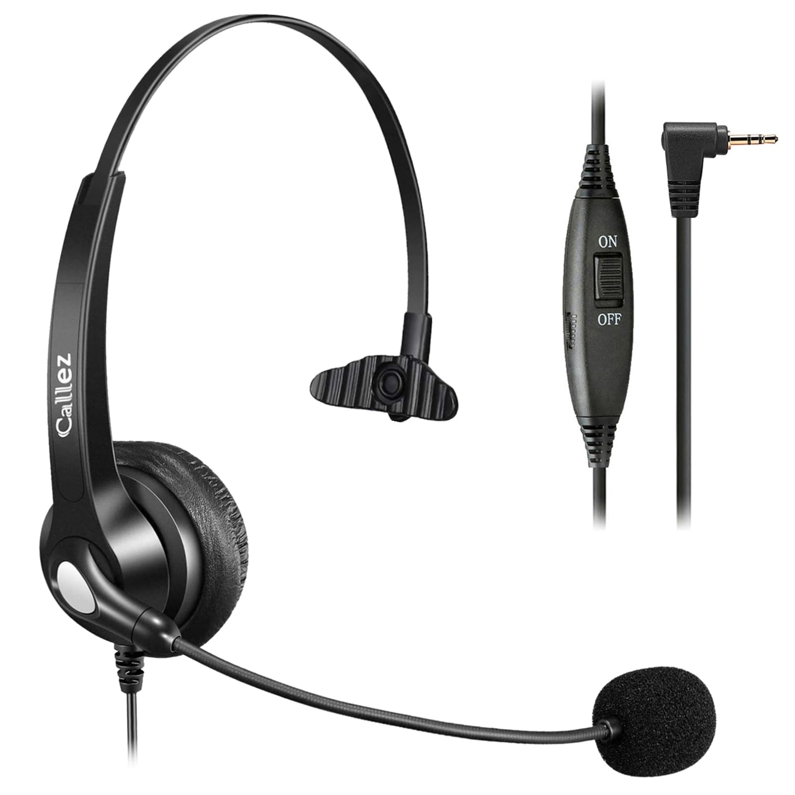 Cuffie telefoniche fisse senza fili con microfono Cancelling, 2,5 mm, compatibili con Panasonic Gigaset C430A C530 CL660HX S850 Yealink W52P Cisco Grandstream Polycom DECT telefoni fissi
