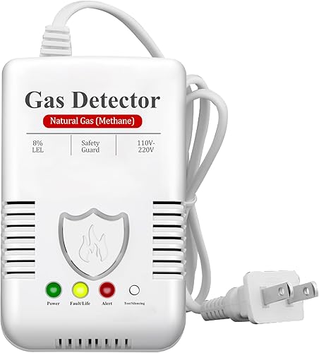 Detector de gas natural de alta precisión y alarma combustible, Plug and Play con tecnología avanzada de chip, alarma de 85 dB para metano, propano,