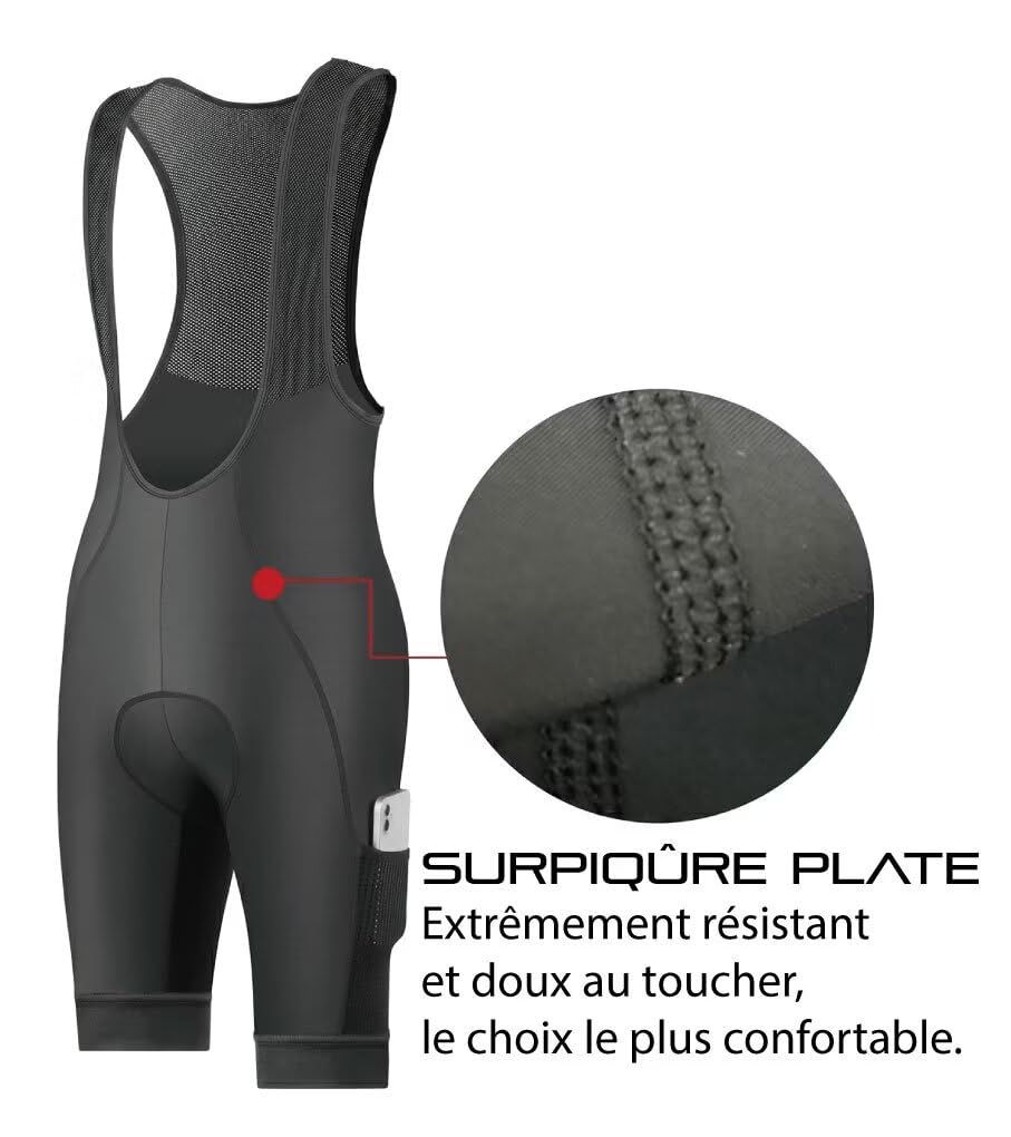 CEROTIPOLAR Ciclismo Bibs Uomo, Lunga Distanza Pad Bici Biking Bib Pantaloncini UPF50+