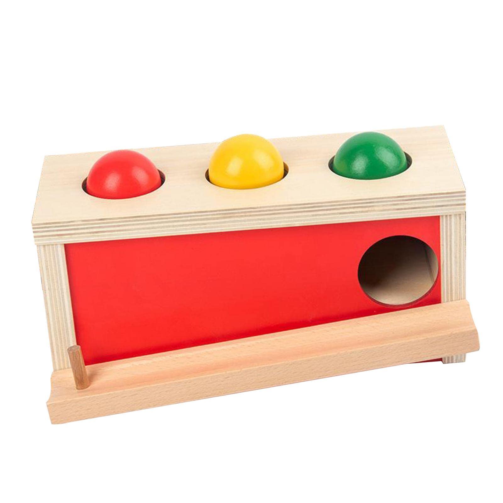 Scatola Spingi Pallina in Legno Naturale per Apprendimento Giocattolo Educativo Sensoriale Sviluppo Delle Capacità Motorie Coordinazione, Digitare un, Taglia unica
