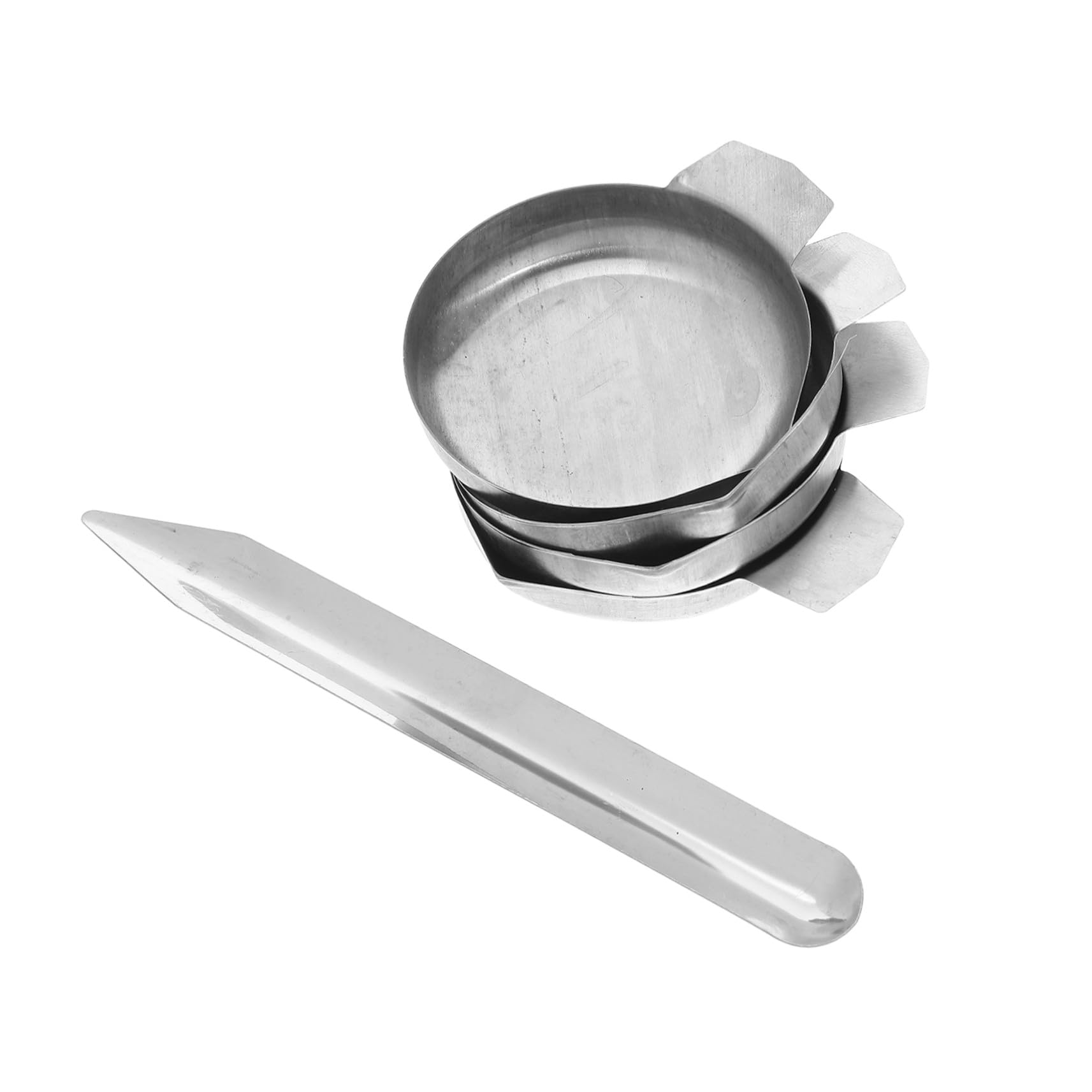 ABOOFAN 10 Pièces Plateau de Pesée Acier Inoxydable avec Bec Étroit Plateau de Pesée Précis pour Bijoux Poudre et Liquides pour Balance de Laboratoire et Échelle Alimentaire