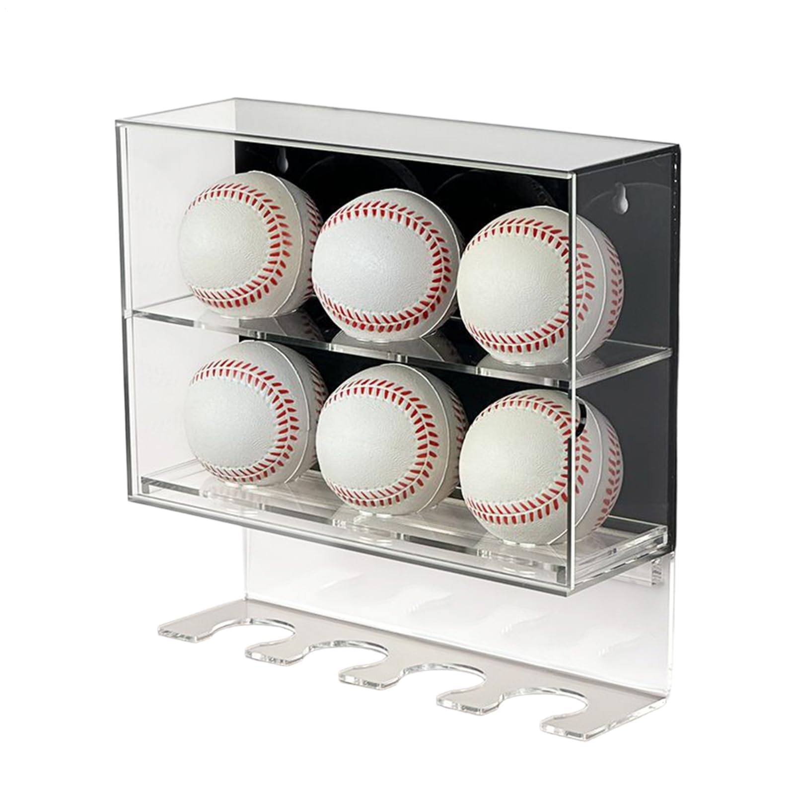 Akrylowa gablota baseballowa, 2-poziomowa, przezroczysta witryna do kolekcjonerskich baseballi, idealna do sypialni, salonu, mieszkania