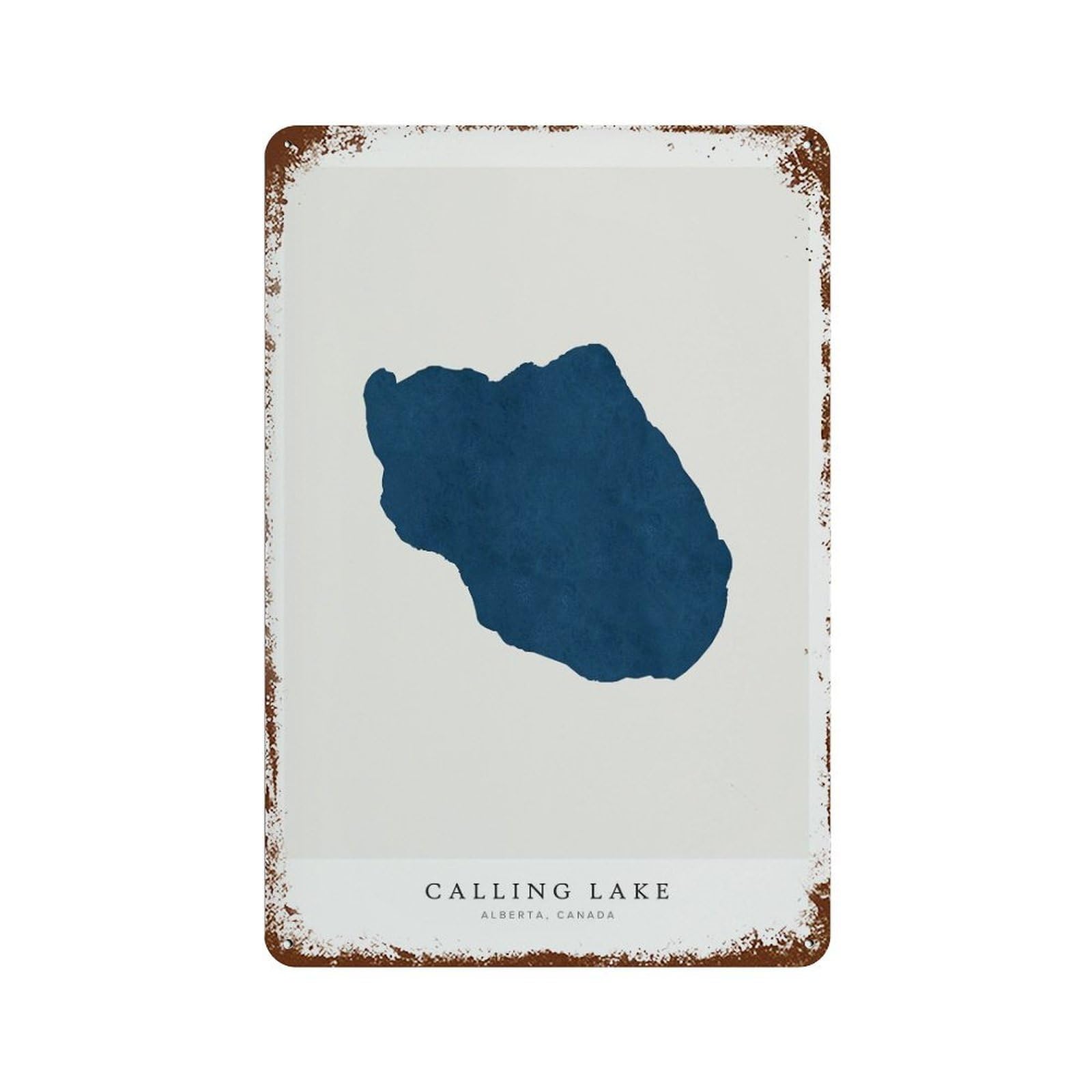 xiaoxiaoshen Calling Lake Map House Gift Alberta Canada (2) Wall Decor Art Metal Tin Poster Modern Home Decor Art Home Bar Shop Decorations Vintage Sign 30x20cm