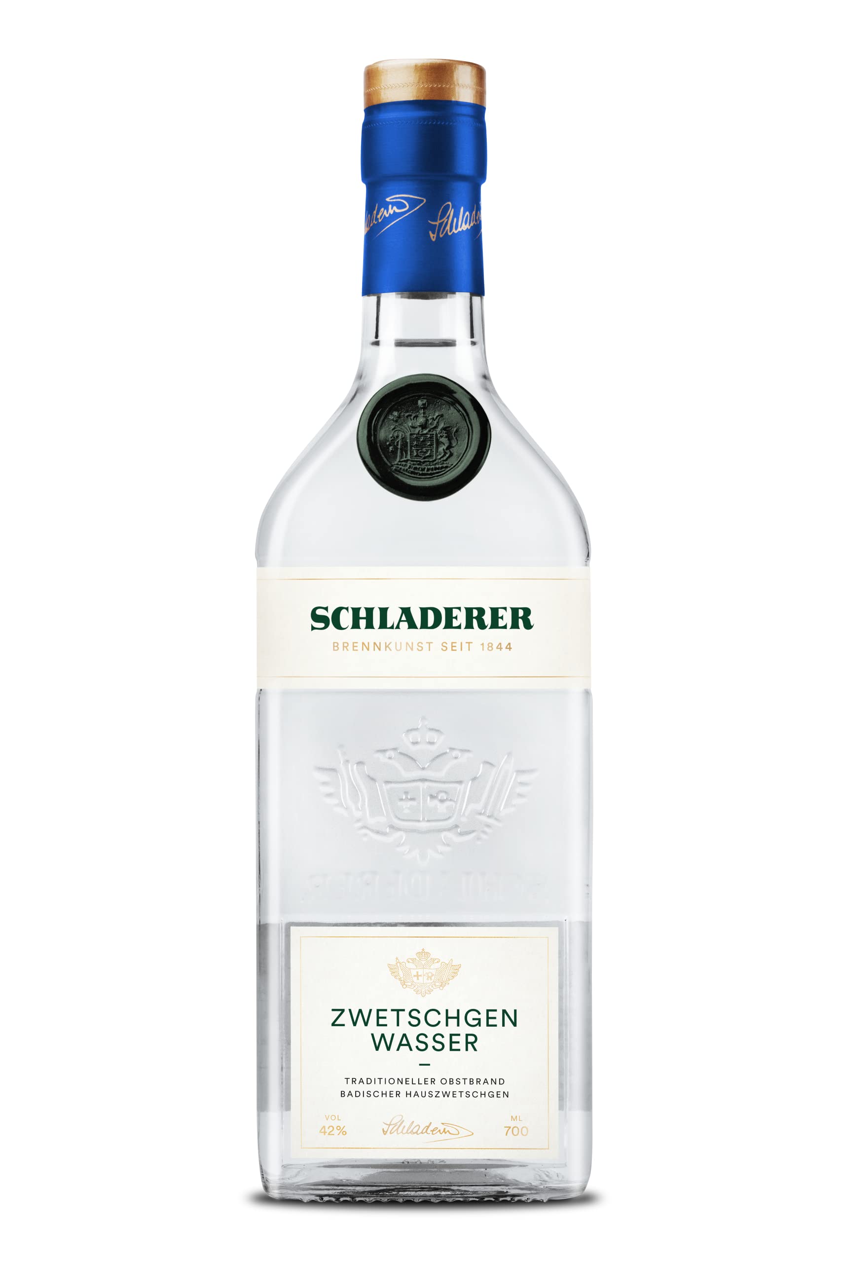 Schladerer Zwetschgenwasser, feiner Obstbrand aus dem Schwarzwald, fruchtig und vielschichtig dank Zwetschgen aus der Region Obstbrände (1 x 700 ml)