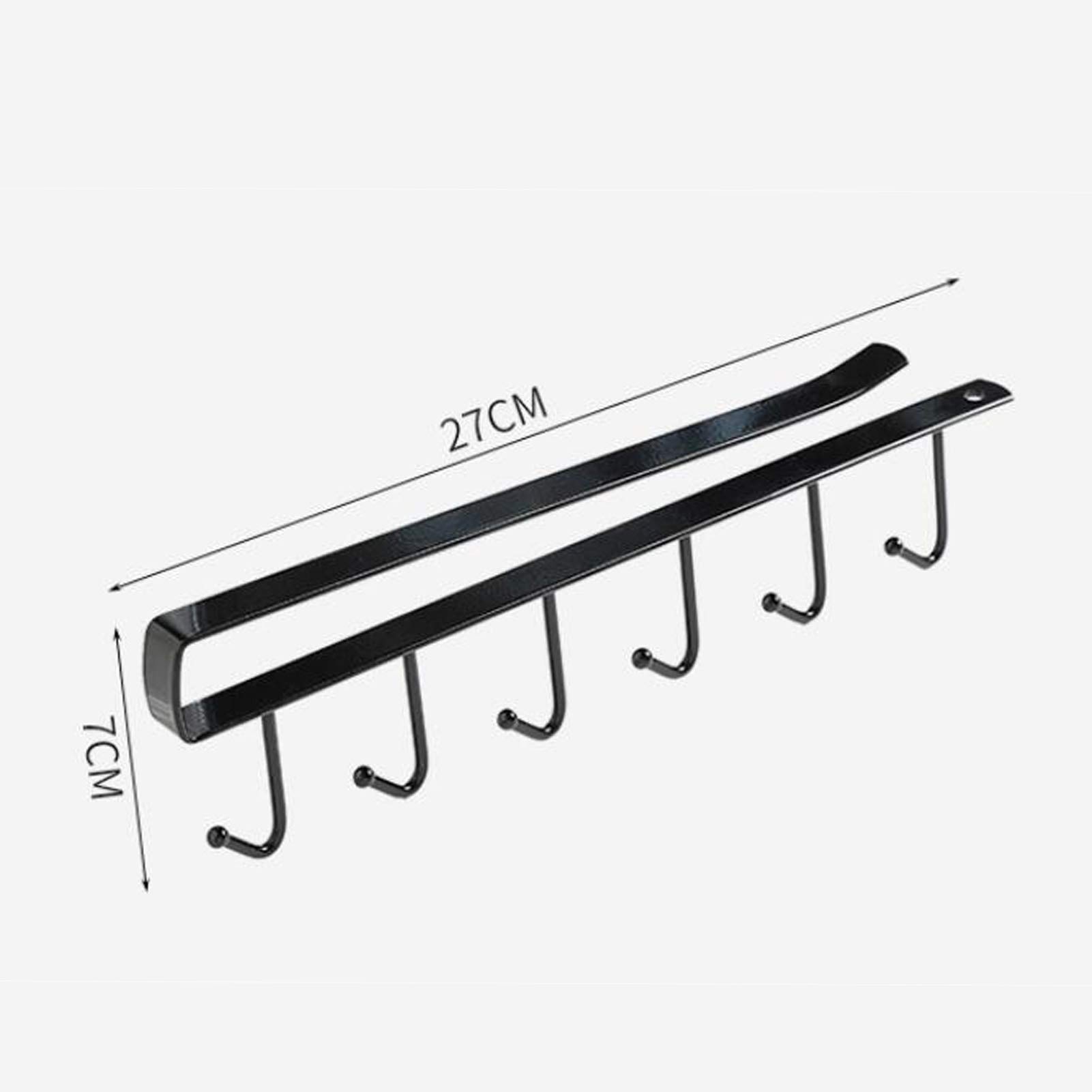 Unterschrank-Hakenregal Ohne Bohren – Edelstahl, 6 Haken, Für Regale Bis 2,5 Cm Dicke, 27 X 7,4 Cm
