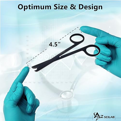 Miniatura 3 de Tijeras de puntada de sutura de 4.5 pulgadas con gancho delicado de media luna, perfectas para eliminación de sutura, primeros auxilios,