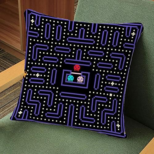 Miniatura 2 de Funda de almohada 80S 8 bits Pixel Retro Arcade Game Old Video Design Angry Attack funda de almohada cuadrada para sofá, cama, automóvil, 18 x 18