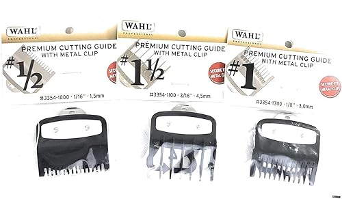 Miniatura 3 de Wahl Guía de corte profesional prémium con clip de metal seguro: #1/2", 1", 1 1/2". Combo set #3354-1000, 1100, 1300 se adapta a todos los