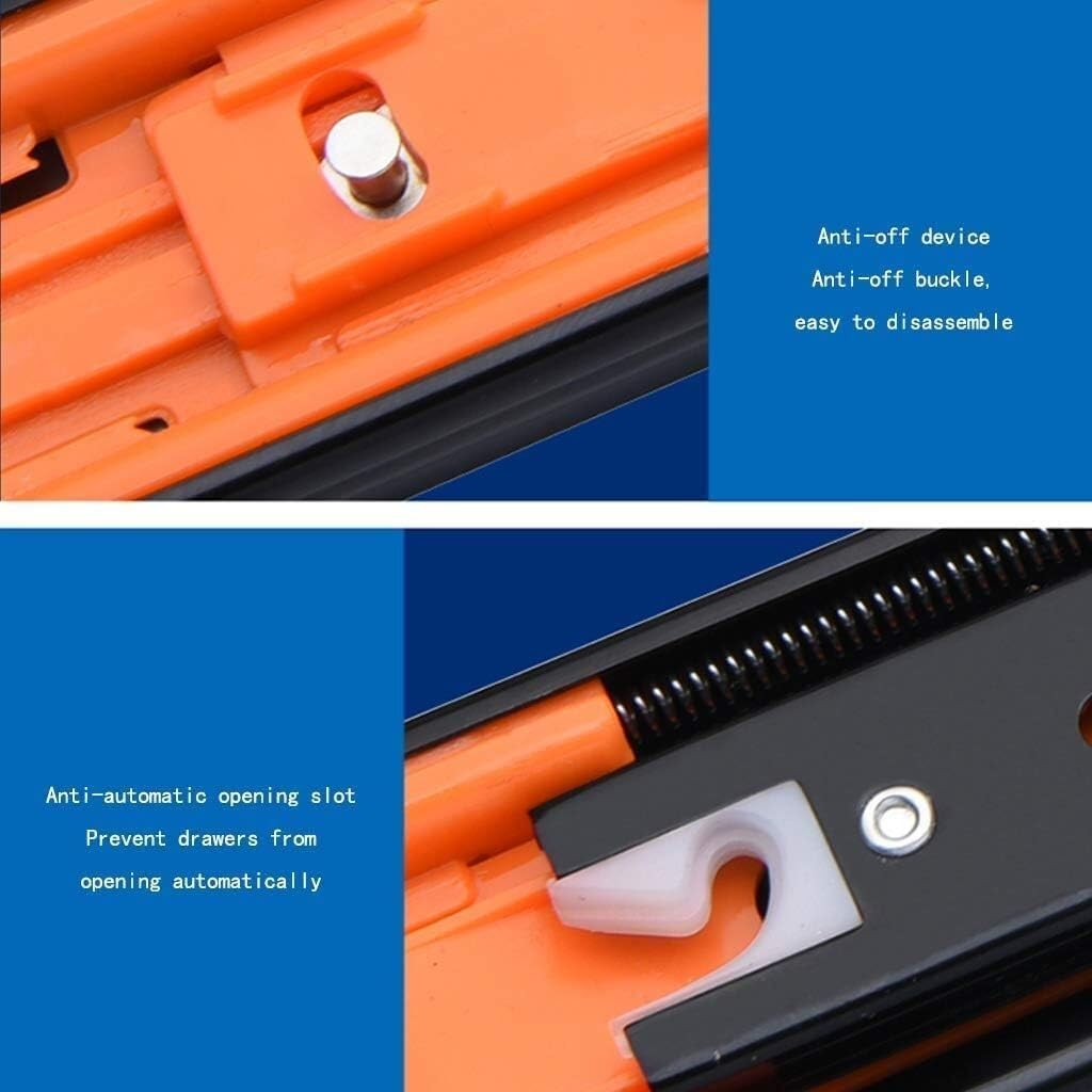 Drawer Runners Slides,Fully Extended Slide,Metal Ball Bearing Cabinet Runner 1 Pair(60cm)