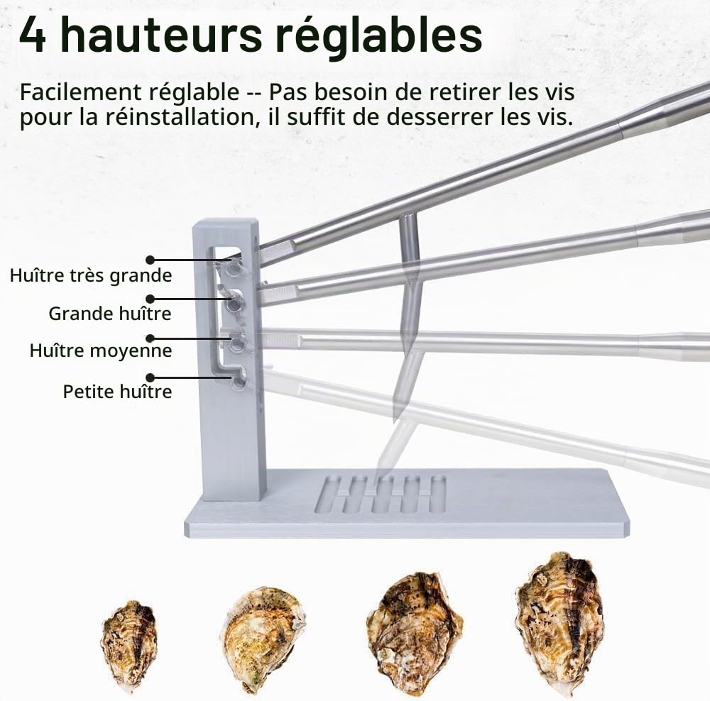 Oyster Shucker en Acier Inoxydable,Kit d'Ouverture d'huîtres Comercial,pour Les Ménages de Restaurant et Les Barbecues,Argenté