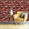 JOLIHOME Red Self Adhesive Wallpaper Brick Vinyl Wrap Peel and Stick Wallpaper Vintage Home Decor Sticky Back Plastic Worktop Vinyl Covering Roll for Kitchen Bathroom Hallway 44.5x500cm,Waterproof #2