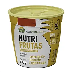 Adubo Fertilizante Frutas Frutífera Nutrifrutas Premium 600g Sólido NPK 11-06-24 Vaso Prato Vitaplan