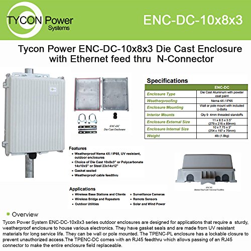 Tycon Power Systems - ENC-DC-10X8X3 - Die Cast Aluminum Outdoor Enclosure