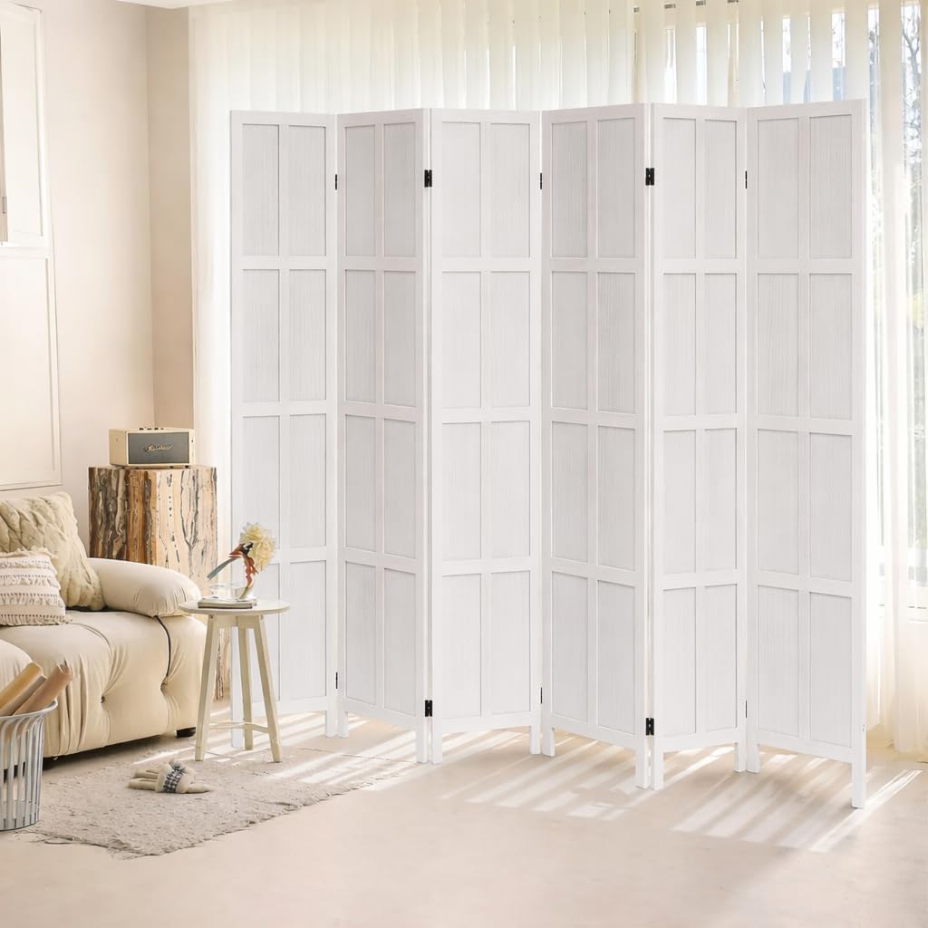 Amazon.com: ALeesing 6 Panel Room Divider, 5.6Ft Wood Room Dividers and ...