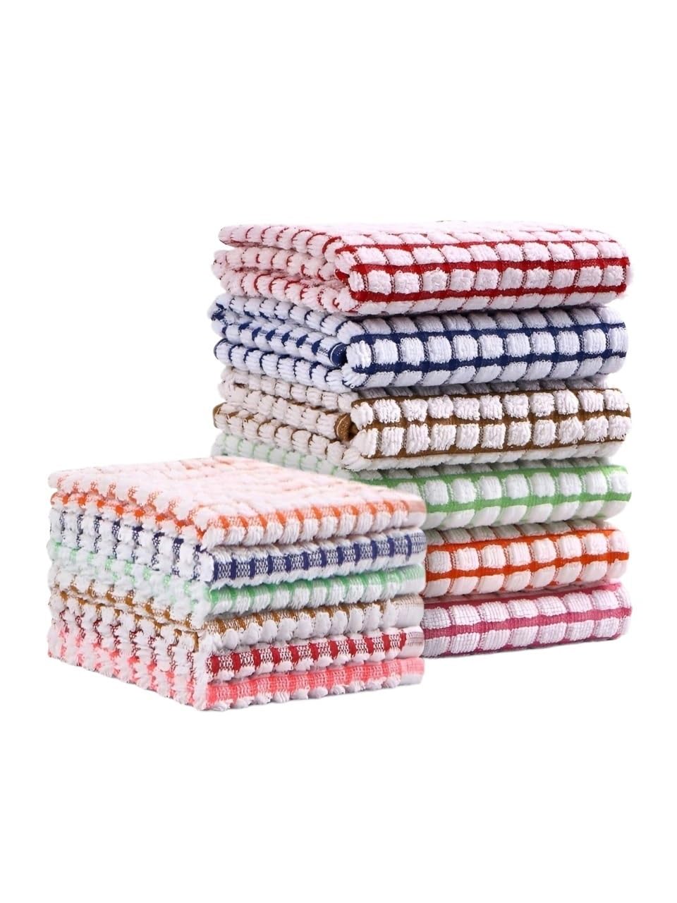 Jobaojiang 3/5PCS Kitchen Dishcloths Kitchen Dish Cloths For Washing Dishes Scrubbing Wash Cloths Dish Towels Sets(3pcs-28x40cm)