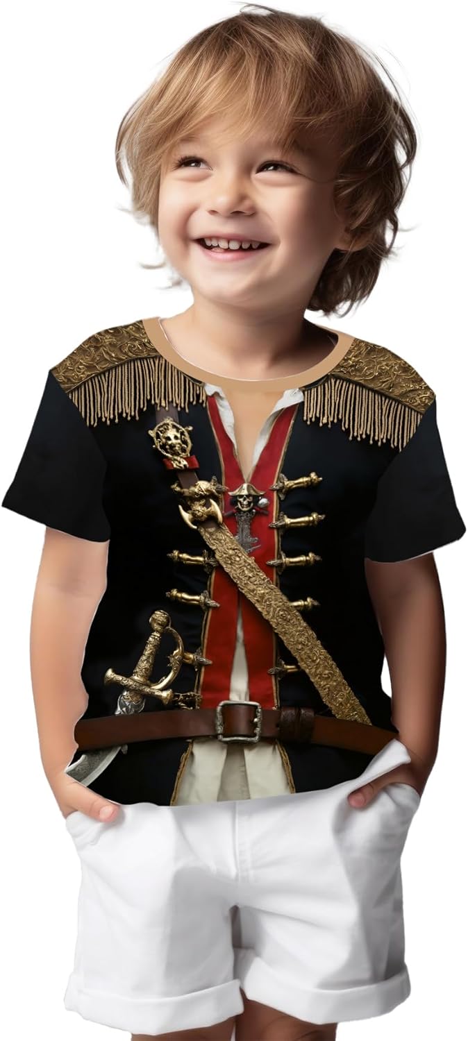 DFZ Boy’s and Toddler Boy Funny Cosplay T-Shirt Novelty Printed Short Sleeve for 4-14 Years Crewneck Casual Tops Unisex - Image 5