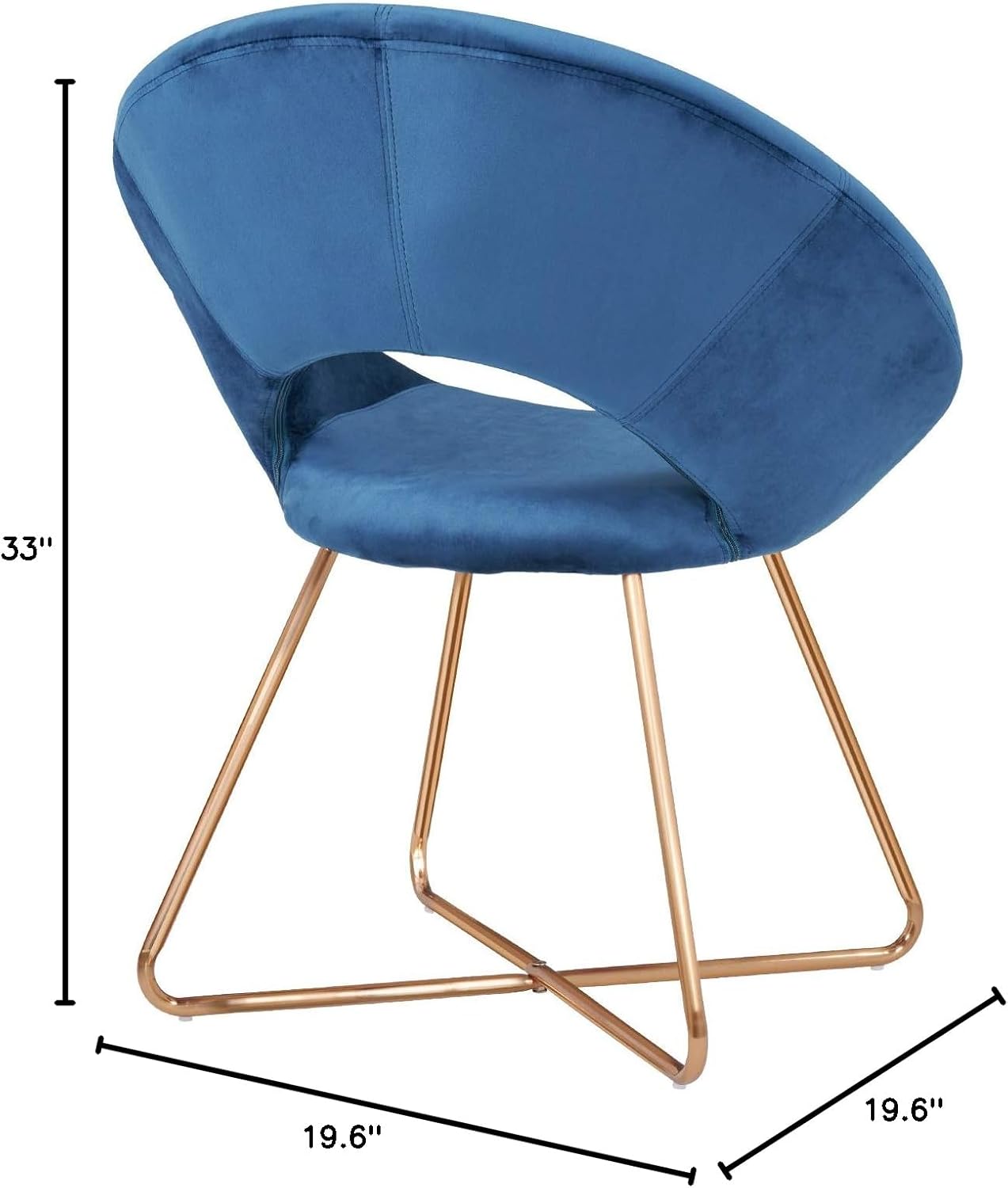 DUHOME Modern Accent Velvet Chairs Single Sofa Comfy Upholstered Arm Chair Mid-Century Leisure Lounge Chairs with Golden Metal Frame Legs Set of 2 Blue