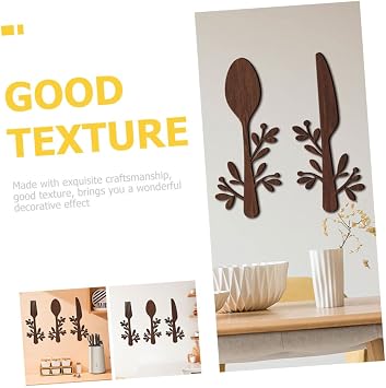ULTECHNOVO 3pcs Tableware Knife Fork Wall Decor Wood Decorative Wall Decor Home Wall Hanging Decoration Farmhouse Wall Sign Large Wall Decor Farmhouse Eat Wall Decor Kitchen Sign