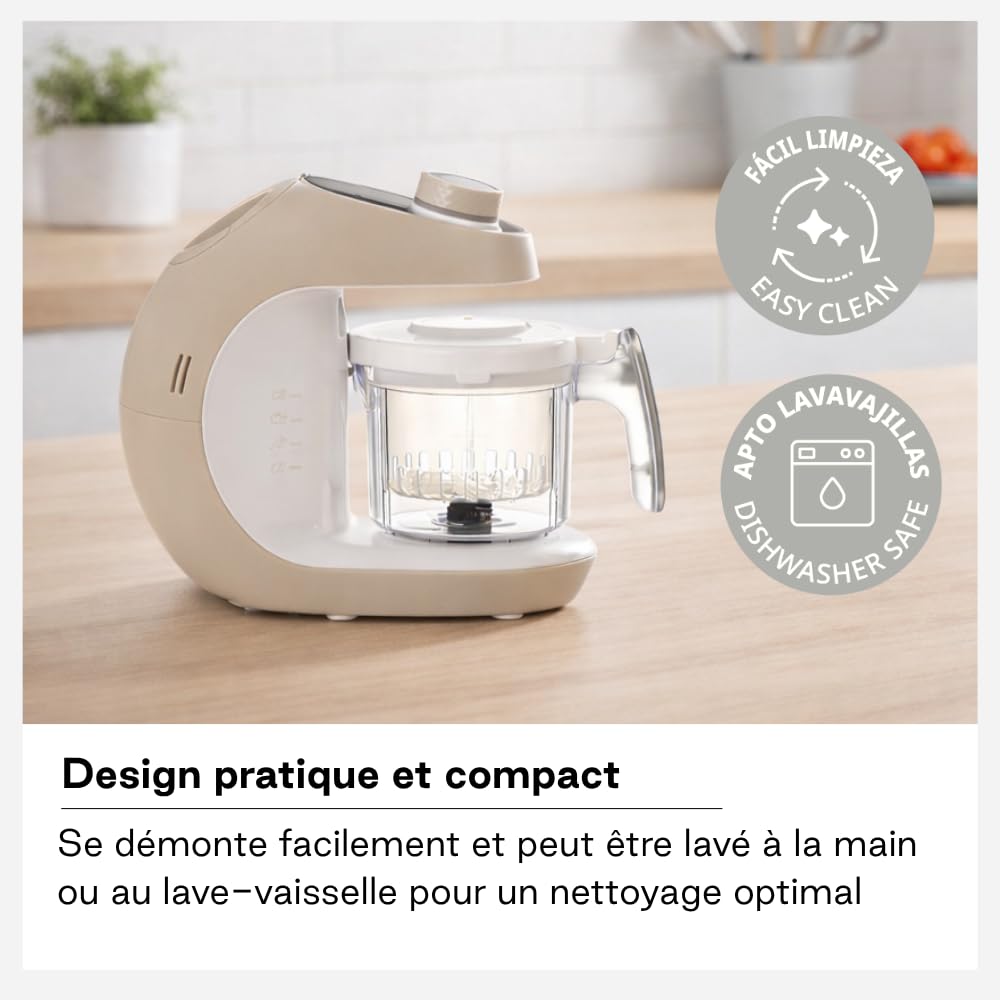 Jané Chefkiss, Robot Cuiseur Bébé, 7 en 1 Multifonction, Cuisson Vapeur, Stérilise, Réchauffe, Décongèle, Mixeur, Nettoyage Automatique