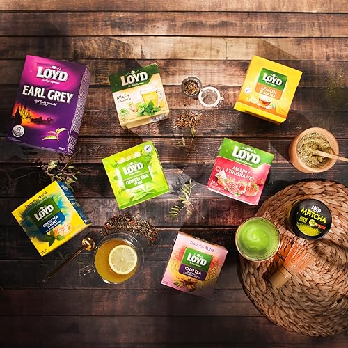 LOYD - Geschmack Der Welt - Grüner Tee mit Matcha Ananas & Kokosnuss - 20 Bio Pyramidenbeutel, Original, Japanisch mit Früchten, Hohe Qualität, Für Fokus, Energie, Kein Matcha-Besen Erfordelich - 34g
