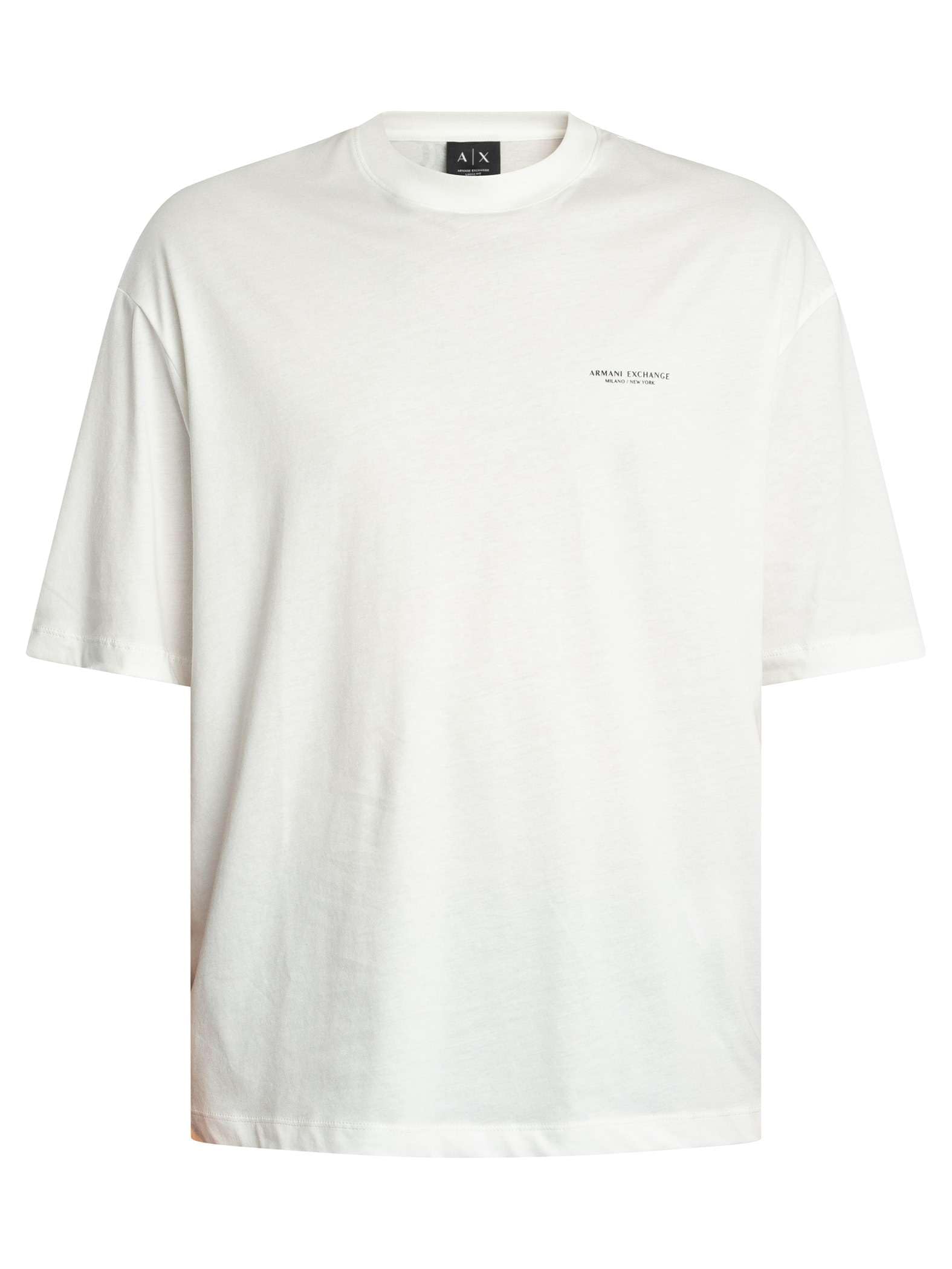 Armani Exchange Camiseta estampada de espalda suelta para hombre, color blanco