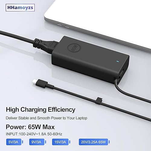Miniatura 4 de Cargador USB C para laptop de 65 W, compatible con Dell Latitude 5420/5520/7420/7430/7480/7490 e Inspiron 14/16/7620/2in1/XPS 13 LA65NM190