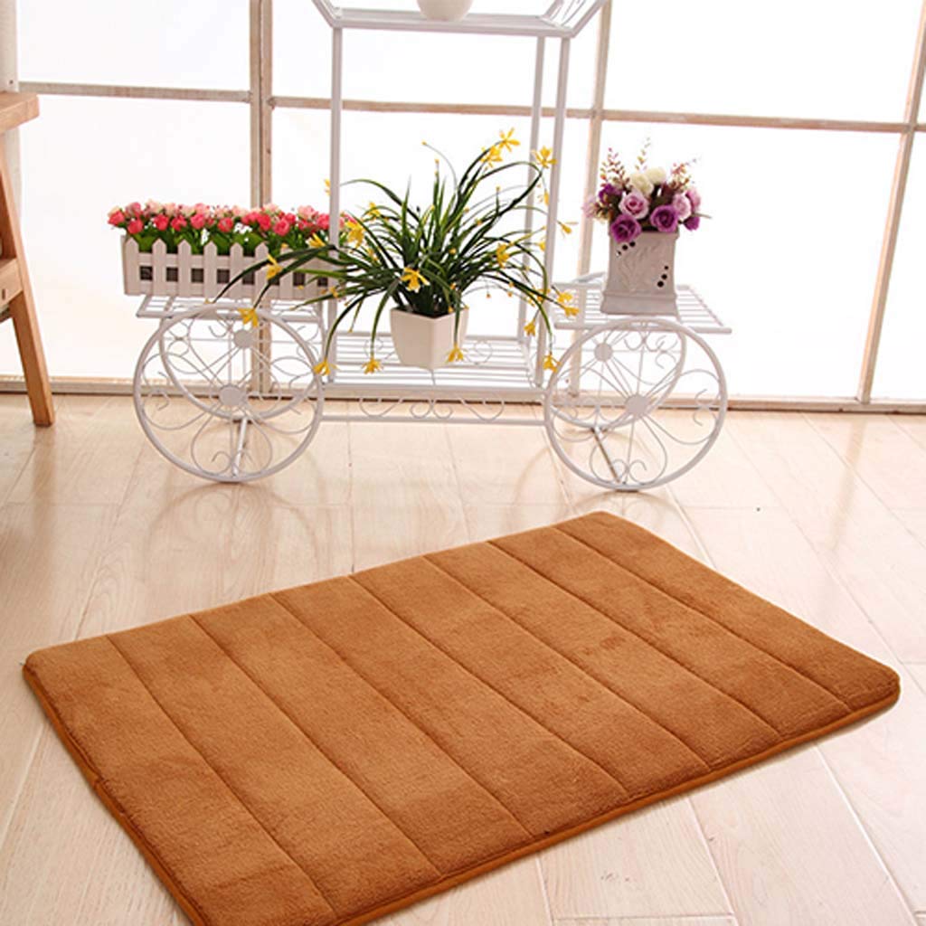 Tapis de bain en coton molletonné corail 50x80 cm à rebondissement lent